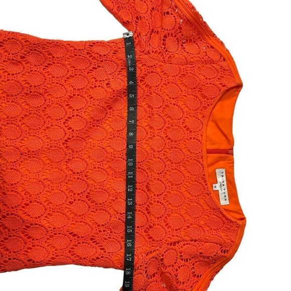 Trina Turk Crochet Orange overlay Shift Dress Size 8 Spring Summer women’s Mediu - Picture 12 of 14